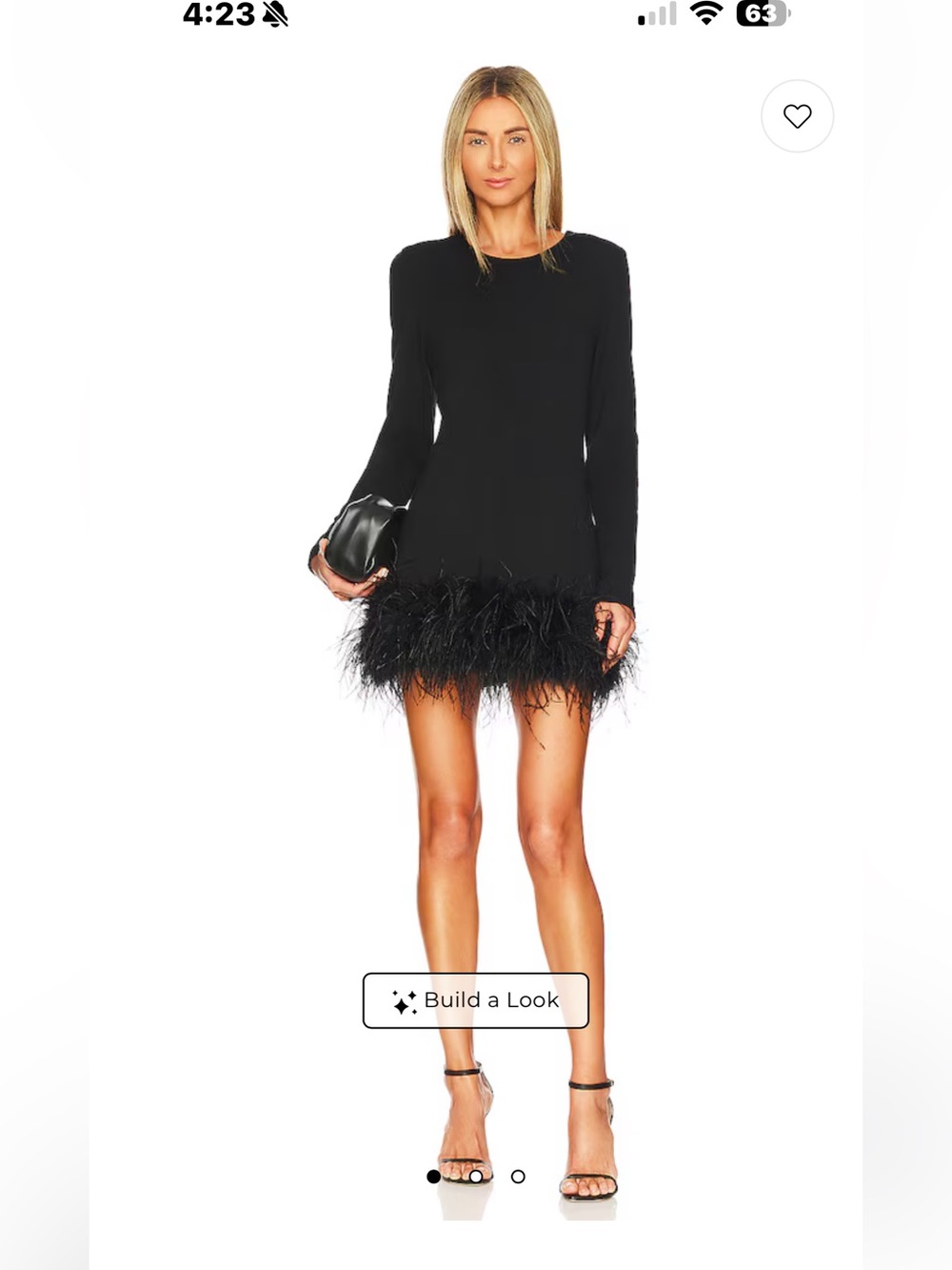 LAMARQUE Bahira Black Feather Trim Knit Mini Dress